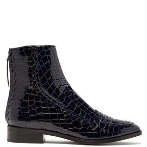 Alexa Chung Tour Boot Navy Patent Croc size 40